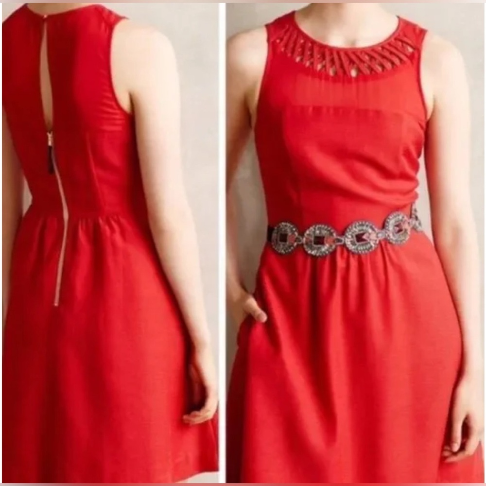 Anthropologie Maeve Lattice Dress 14
